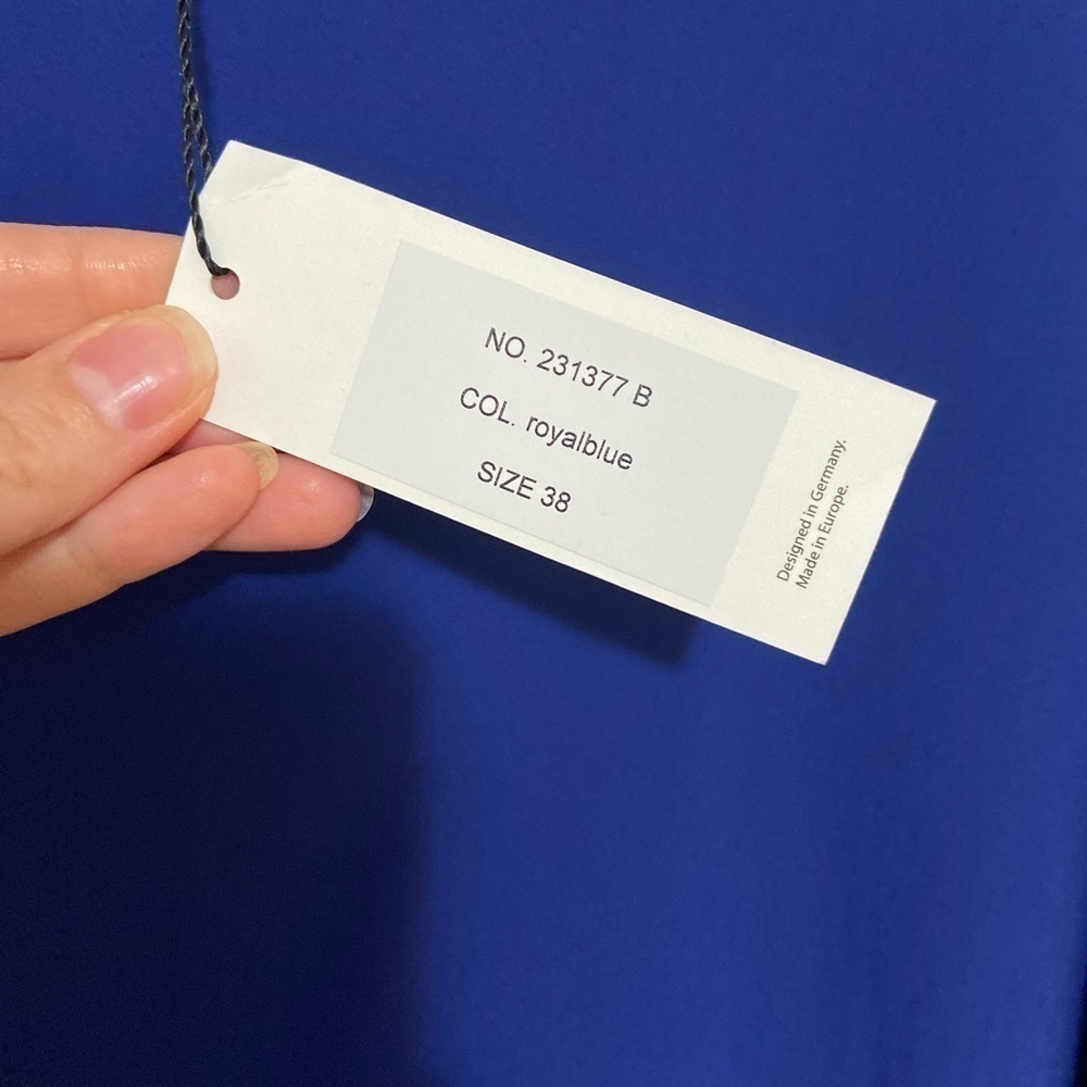 Katharina Hovman NWT Royal Blue 3/4 Sleeve Pleated Midi Maxi Dress Size 8 - Picture 10 of 14